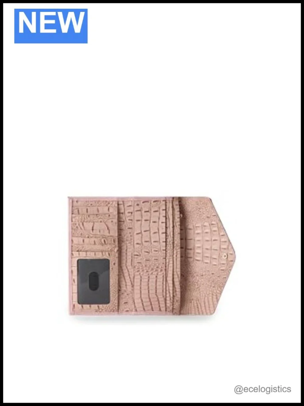 Genuine Leather RFID Blocking Envelope Wallet with Snap Closure and 10 Credit